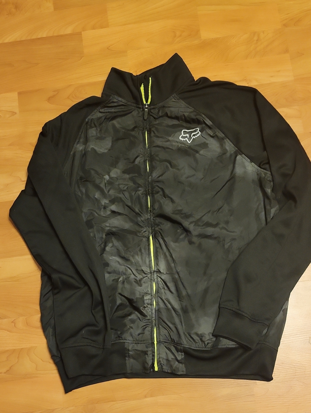Fox Black Lightweight Jacket with Neon Yellow Zipper